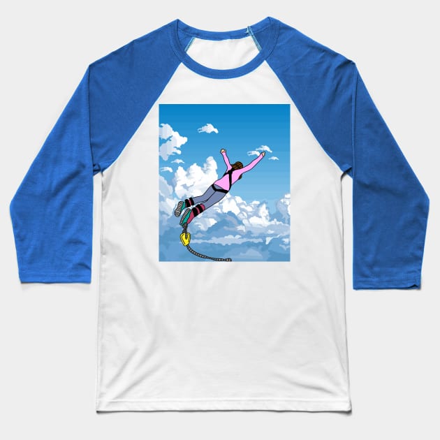 Bungee Jumping Jump To Freedom Baseball T-Shirt by flofin